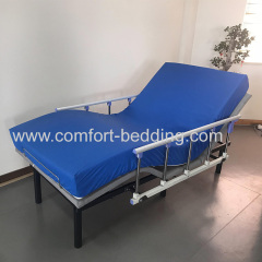 Konfurt Hospital Bed Head and Foot Arcticuation with handrails and bed skirts in Hybrid memory foam mattress