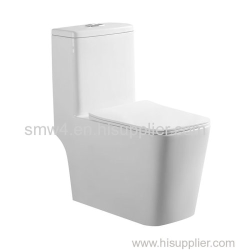 Smoow simple design ceramic rimless washdown one piece wc toilet bowl for public hotel home