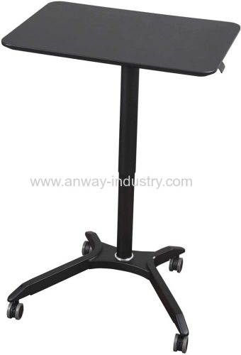 Home office work Alu Single column Pneumatic Height Adjustable Sit Stand Mobile Laptop Computer
