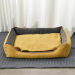 Konfurt Stylish Gray Yellow Comfortable Shredded Memory Foam Pet Bed For Dogs & Puppies