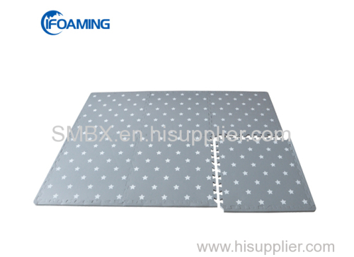 Grey And White Star Waterproof EVA Foam Playmat