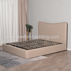 Konfurt Manufacturer Birch Electric Bedroom Furniture Leather Upholstered Lift Double Storage Bed