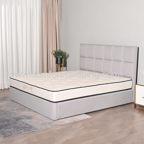 Konfurt Modern Simple Design Bedroom Furniture Fabric Single Queen Bed with Storage