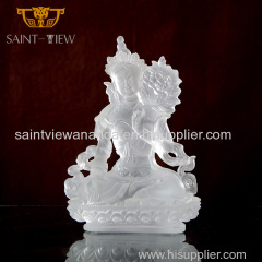 Factory Wholesale Chinese Traditional Medicine Buddha Seven Avatar Mandala Blue Liuli Glass Statues