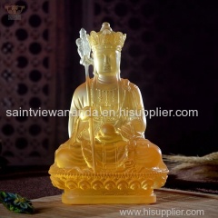 Factory Wholesale Chinese Traditional Medicine Buddha Seven Avatar Mandala Blue Liuli Glass Statues