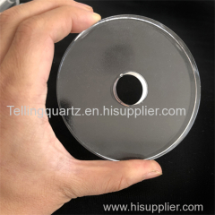 Laser drilling circular clear quartz plate sheet with hole optical quartz glass plate disc