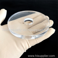 Laser drilling circular clear quartz plate sheet with hole optical quartz glass plate disc