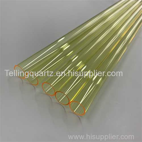 Various Sizes High-temperature Quartz Tubes Yellow quartz glass tube silica lazer quartz tubes