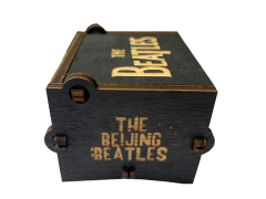 WOOD CRAVING HAND CRANK MUSIC BOX BEATLES