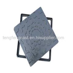 Ductile iron manhole cover square shape EN124 TengFeng