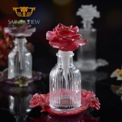 High Grade Arabic Fragrance Decor Gift Set Perfume Essential Oil Bottle Ramadan Carving Flower Bottle Wholesale