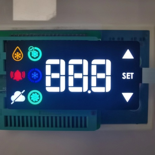 Kundenspezifischer mehrfarbiger Kühlschrank 7-Segment-LED-Anzeige mit 3 Tasten kapazitiver Berührung
