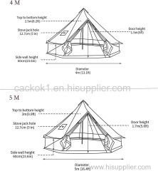 5m Cotton Canvas Bell Tent with Stove Jack