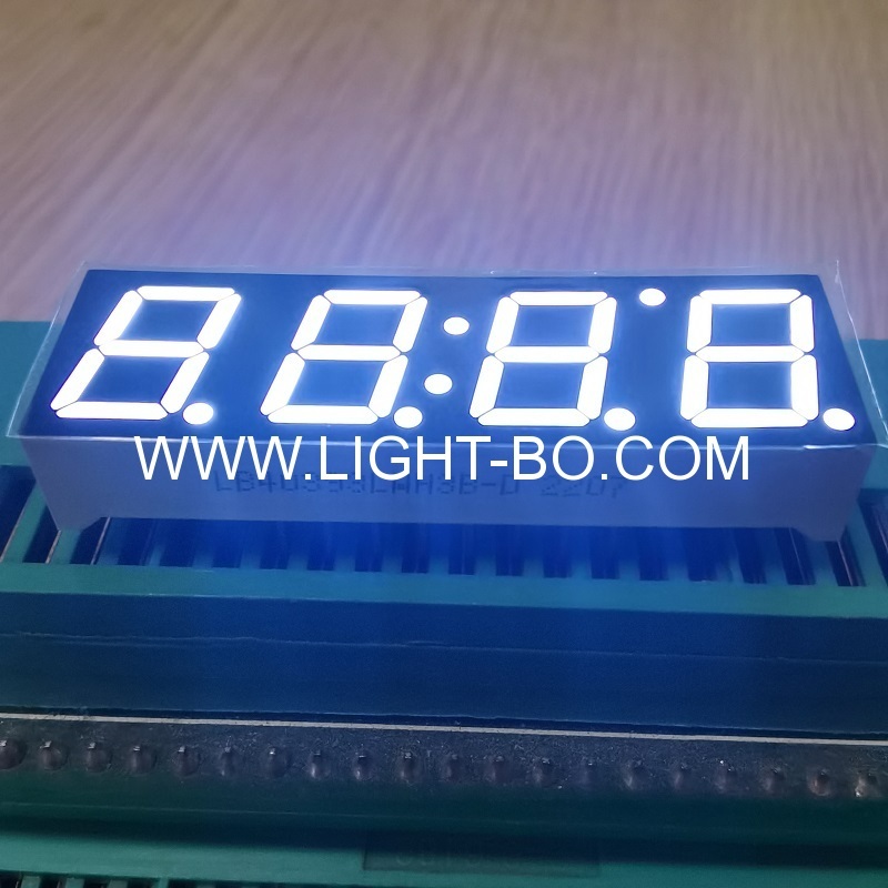 Affichage d'horloge à LED blanc ultra brillant de 0,39 pouces à 4 chiffres à cathode commune pour appareils électroménagers