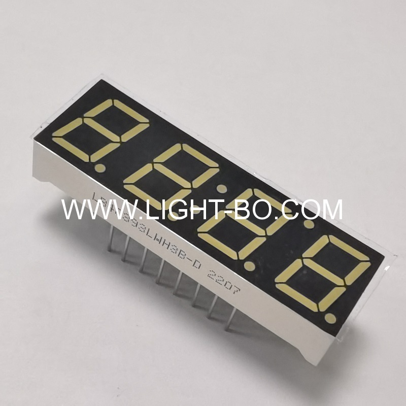 Relógio led branco ultra brilhante de 0.39 polegadas 4 dígitos catodo comum para eletrodomésticos