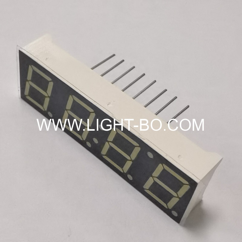 Affichage d'horloge à LED blanc ultra brillant de 0,39 pouces à 4 chiffres à cathode commune pour appareils électroménagers