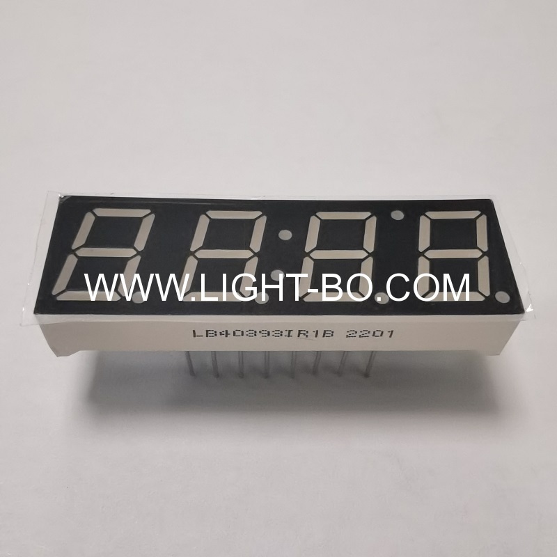 شاشة عرض LED حمراء فائقة السطوع مقاس 0.39 بوصة مكونة من 4 أرقام و7 قطاعات وأنود مشترك للوحة العدادات