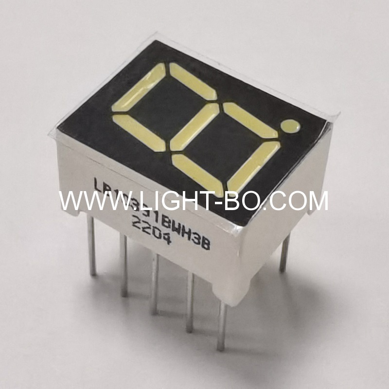 Ultra bright white 9.9mm (0.39") common anode white 7 segment led display for instrument panel