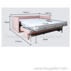 Multifunctional Apartment Sofa Bed Fabric Three-Person Living Room Sofa Art Push-Pull Bed