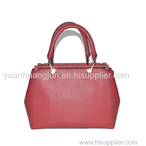 RED SOLID FASHION TOTE BAG WOMEN HANDBAG