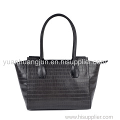 BLACK CROCO TOTE BAG WOMEN HANDBAG