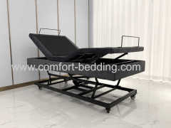 Konfurt Hi-low adjustable bed hi lo hospital bed german okin motor with massage function with castors