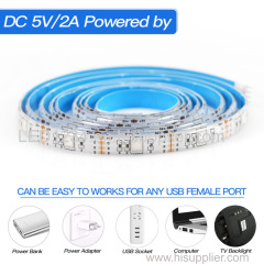 DC5V 5050 30leds/m RGB LED Strip light Kit IP65 waterproof 2M with USB controller