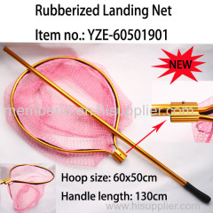 fishing landing net with rubber coating net