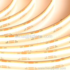 IP20 Waterproof Dotless Flexible 24V COB Led Strip 320led CRI90 FCOB LED Strip Wall Ceiling Decoration