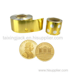 golden aluminium foil for chocolate coins wrapping