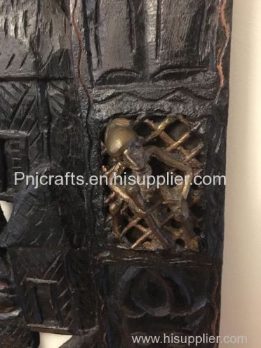 Bronze Bamoun Palace Doors Camaroon African Tribal Art.