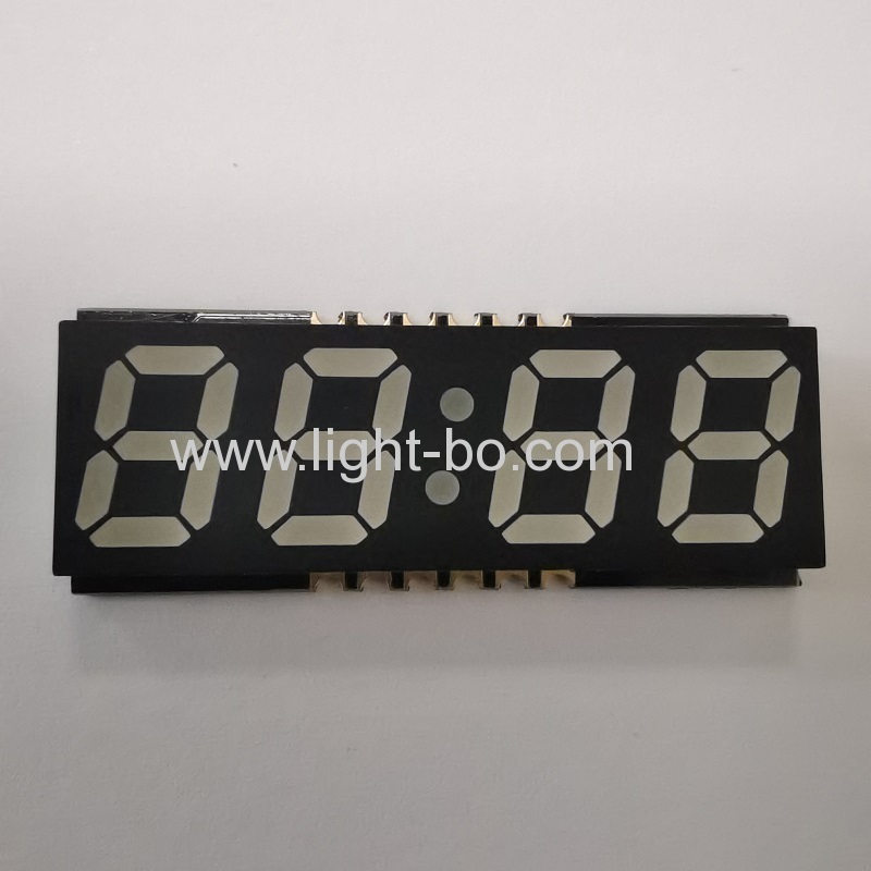 Ultradünne weiße Farbe 4-stellige 0,4-Zoll-SMD-7-Segment-LED-Uhranzeige für Instrumententafel
