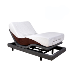 Massage adjustable bed with wall hugger