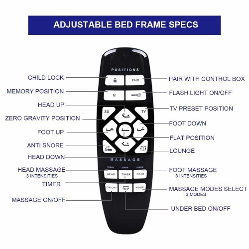 Folding adjustable bed with German okin motors