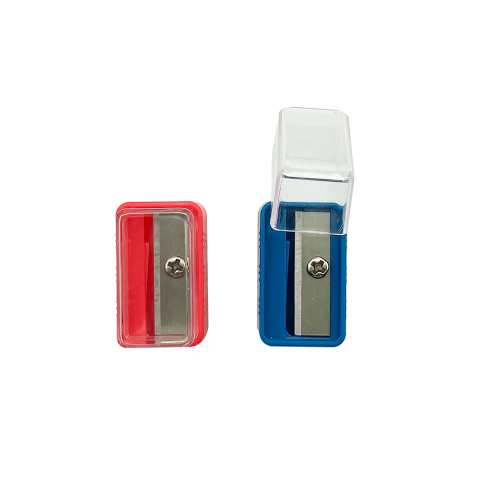 Mini multicolor rectangle single hole pencil sharpener