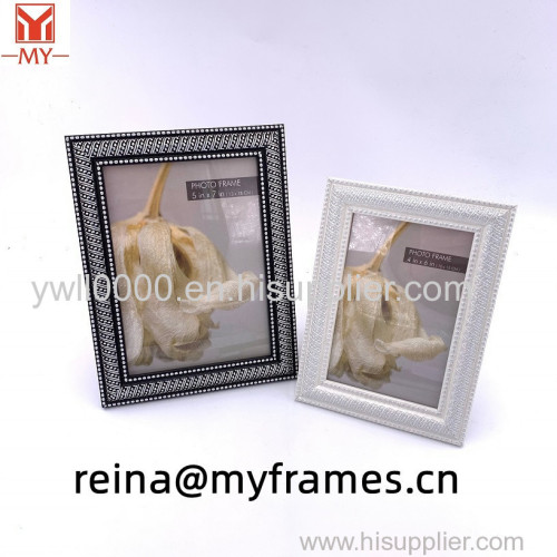 Hot Sale Dot and Line Pattern Soild Embossing Design Photo Frame PS Wall Hanging Picture Frame Tabletop Photo Frame