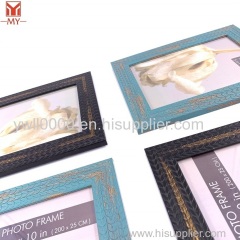 Factory Price Leaf Splicing Embossing Design Photo Frame Square and Stand Plastic Photo Frame Home Decoration