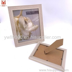 Wholesale PS Plastic Photo Frame Golden Border Geometric Line Pattern Photo Frame Wall Hanging Photo Tabletop