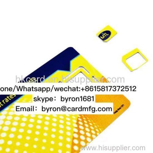 64K 128K 256K Dual IMSI SIM Custom Smart Card 3 in 1 SIM USIM CARD