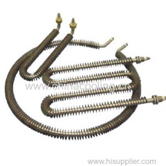 Air finned heaters for refrigeration evaporator straight U M W bend