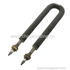 Air finned heaters for refrigeration evaporator straight U M W bend
