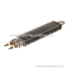 Air finned heaters for refrigeration evaporator straight U M W bend