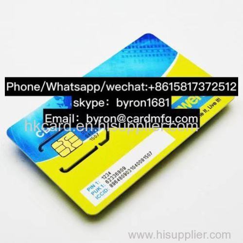64k 128K (U) SIM Cards Printed Telecom SIM Card for GSM Prepaid and Postpaid services with STK menu GSM IOT Customized