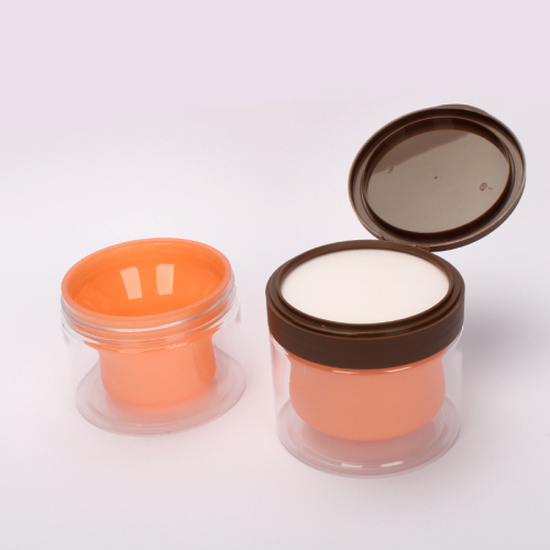 Large cosmetic plastic double wall container jar skin care packaging 150ml 200ml 250ml 300ml plastic jar with flip top