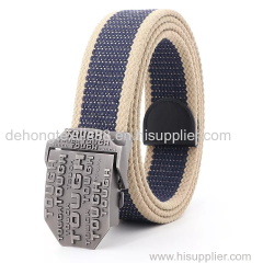 polyester fashion webbing retro alloy buckle men's belt