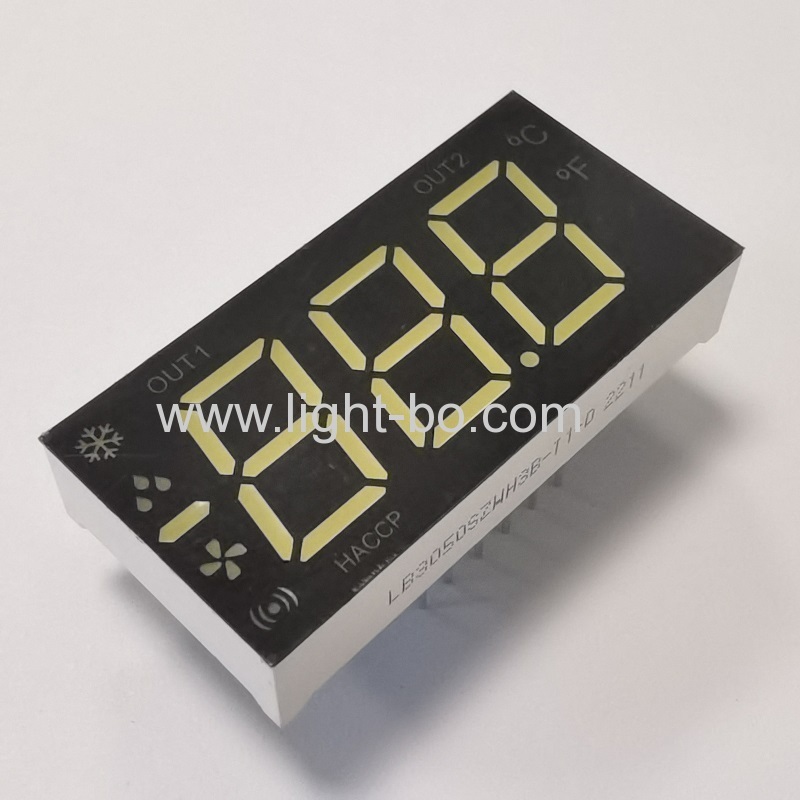 ânodo comum de display led de 7 segmentos de três dígitos branco para controlador de geladeira