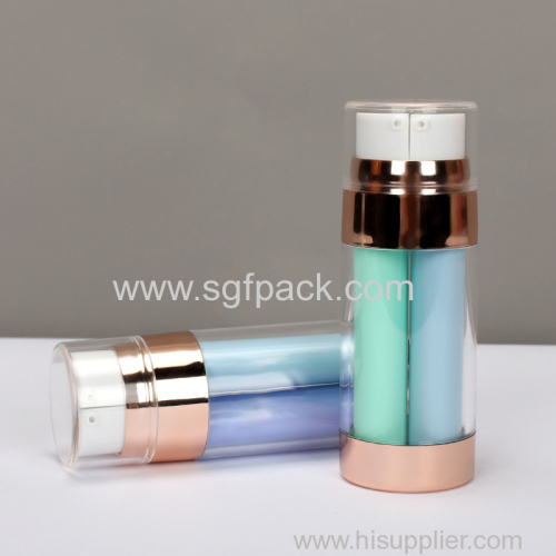 30ml 50ml 100ml Wholesale Custom Cosmetic Packaging Dual Chamber Plastic Lotion Bottle For Cosmetics