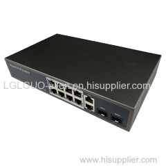 12 port gigabit 8-port POE switch standard IEEE802.3AT/AF 150W power supply