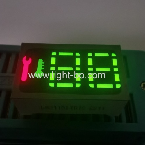 Kundenspezifische, superhelle rote/grüne 2-stellige 7-Segment-LED-Anzeige mit gemeinsamer Anode für industrielle Temperaturanzeige