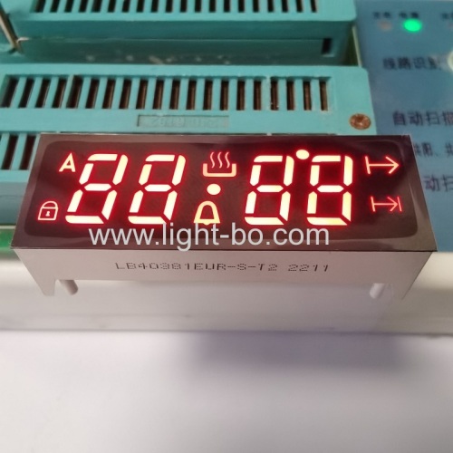 Ultra brilhante vermelho 4 dígitos 7 segmento display led cátodo comum para controlador de temporizador de forno 44*16mm